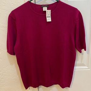 New Henri Bendel Extrafine Merino Wool Shirt / Blouse XL with tags
